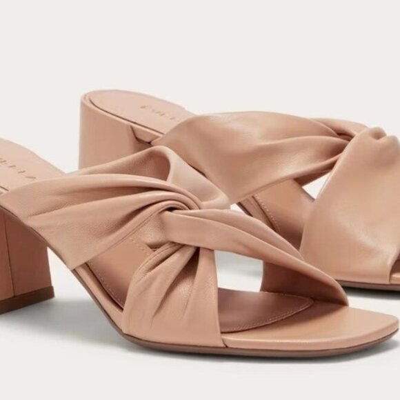 Everlane Day Twist Heel Blush Tan Leather Women's Size 10.5 NEW Office Neutral - Picture 1 of 10